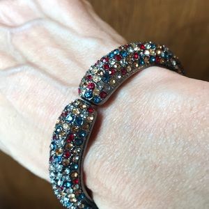 All over multi-color crystal bangle